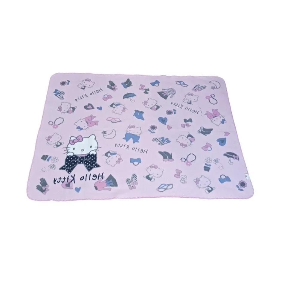 Vintage 2005 Sanrio Hello Kitty Fleece Throw Blanket Pink Y2K 51x40